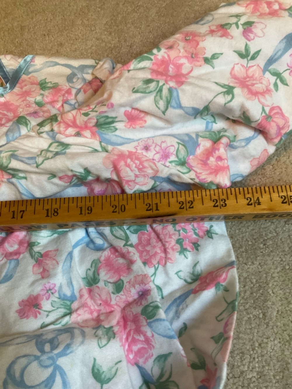 Vintage Floral Long Nightgown nantucket Pink Roses USA made 23” chest cotton - Picture 6 of 12